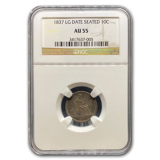 1837 Liberty Seated Dime AU-55 NGC 1837 Liberty Seated Dime AU-55 NGC